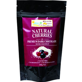 Noosa Natural Chocolate Company Cherries & Coconut in Dark Chocolate